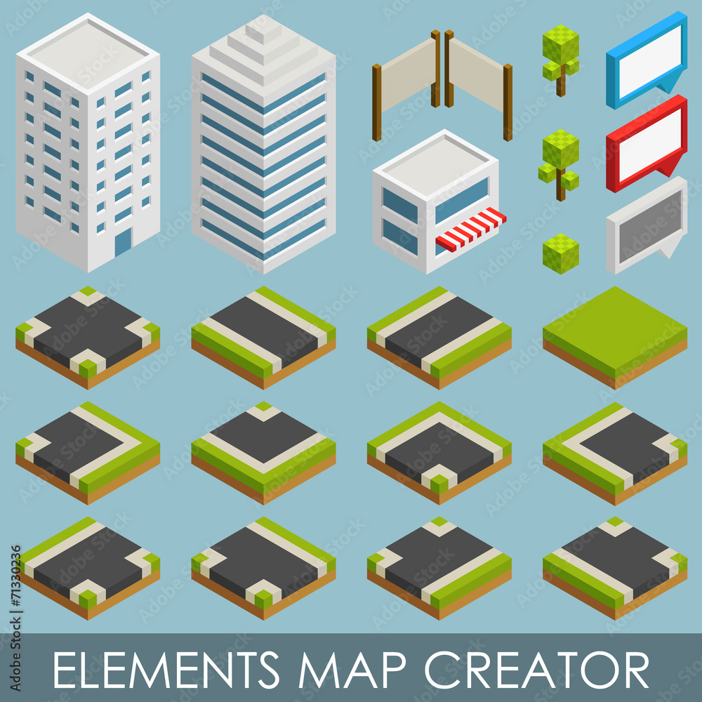 Isometric elements map creator