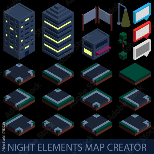 Isometric night elements map creator