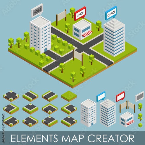 Isometric elements map creator