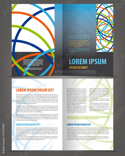 Vector empty bifold brochure print template design
