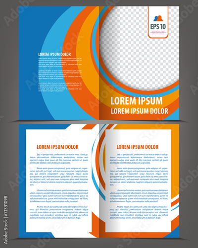 Vector empty bifold brochure print template design
