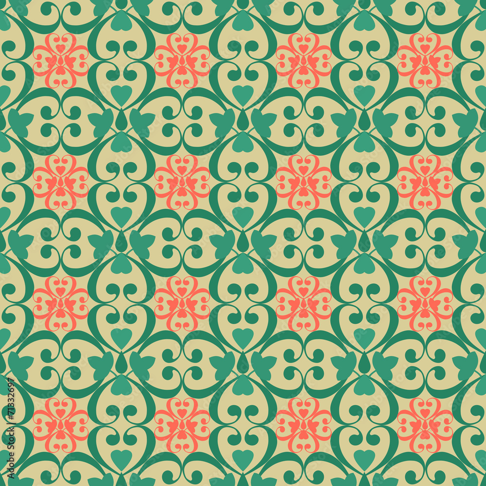 Oriental seamless pattern damask arabesque and floral elements b