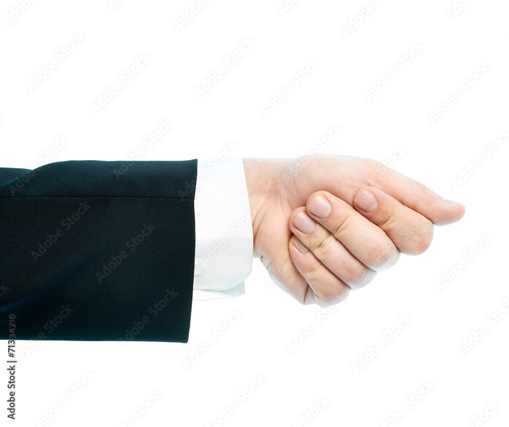 Caucasian male hand composition isolated Caucasian male hand composition isolated