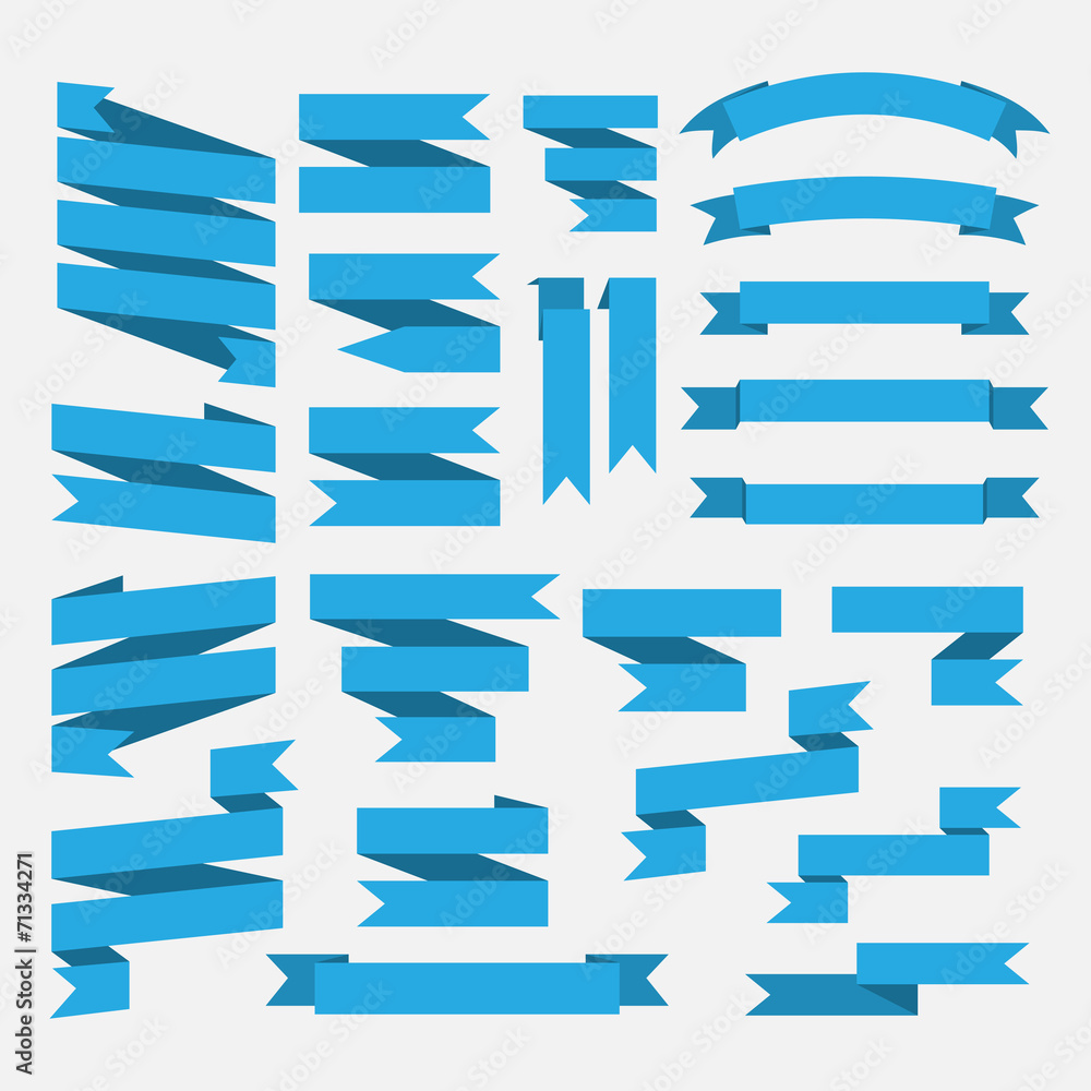 Blue ribbons set isolated on white background.Vector.Banner web Blue ribbons set isolated on white background.Vector.Banner web