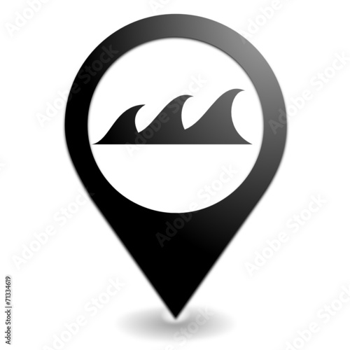 vagues sur symbole localisation noir
