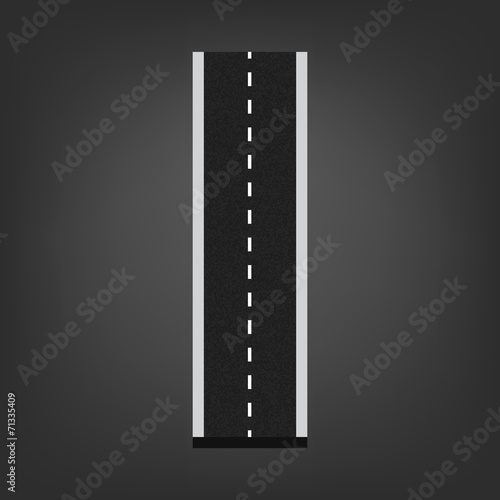 I letter. Road font