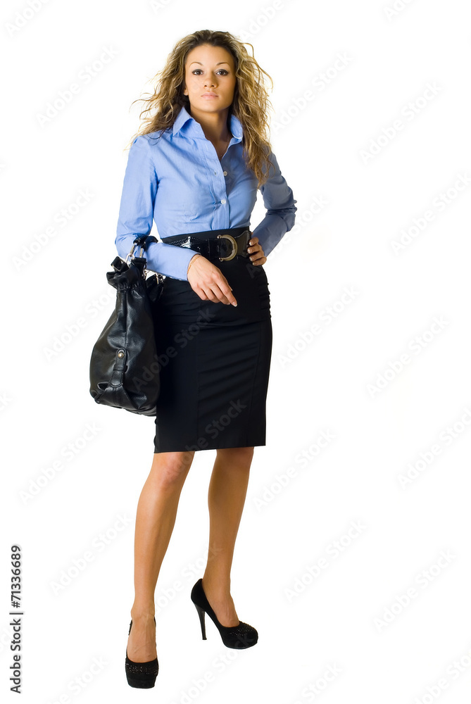 Portrait of pretty girl with bag Portrait of pretty girl with bag