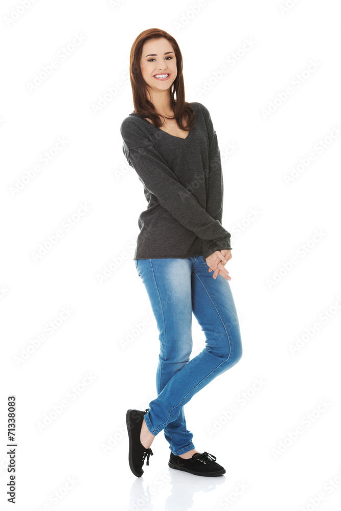 Young casual woman style. Studio portrait Young casual woman style. Studio portrait