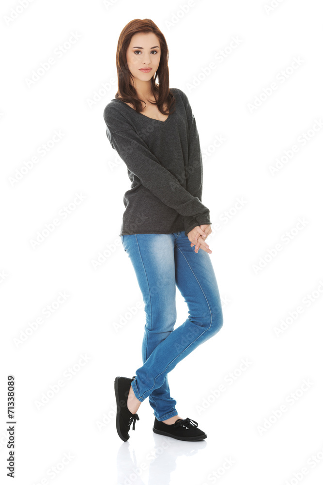 Young casual woman style. Studio portrait Young casual woman style. Studio portrait