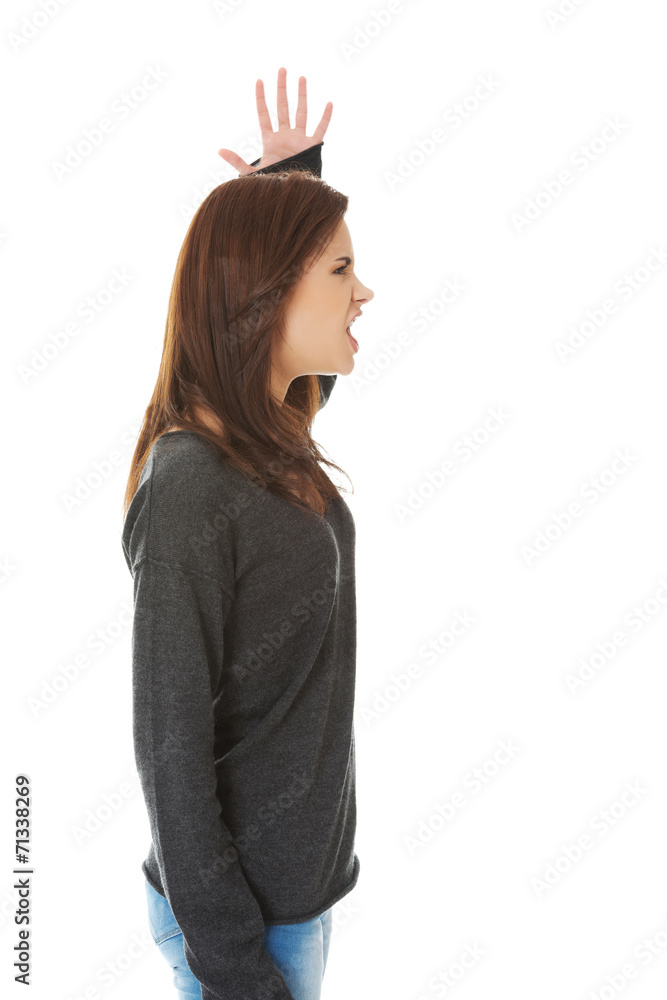 Frustrated and angry woman screaming. Frustrated and angry woman screaming.