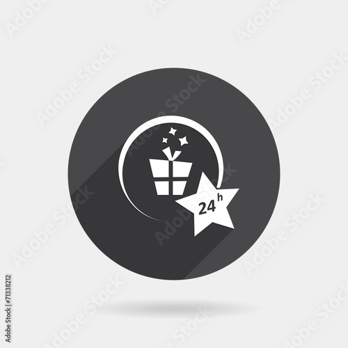 Flat concept sale discounts, gifts, twenty four hours a day with