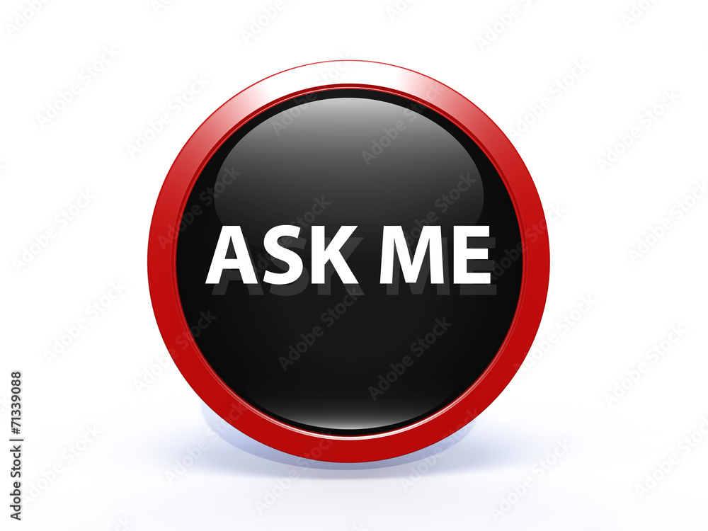 ask me circular icon on white background ask me circular icon on white background