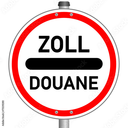 Zoll Douane Schild  #141009-svg02