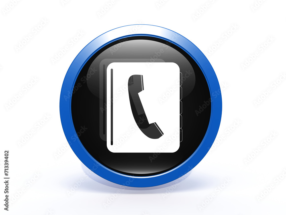 phonebook circular icon on white background phonebook circular icon on white background