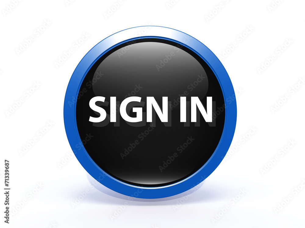 sign in circular icon on white background sign in circular icon on white background