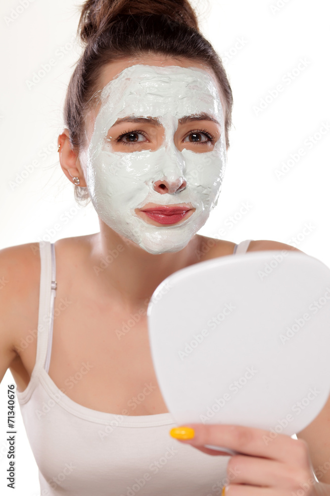 young woman posing with face mask young woman posing with face mask