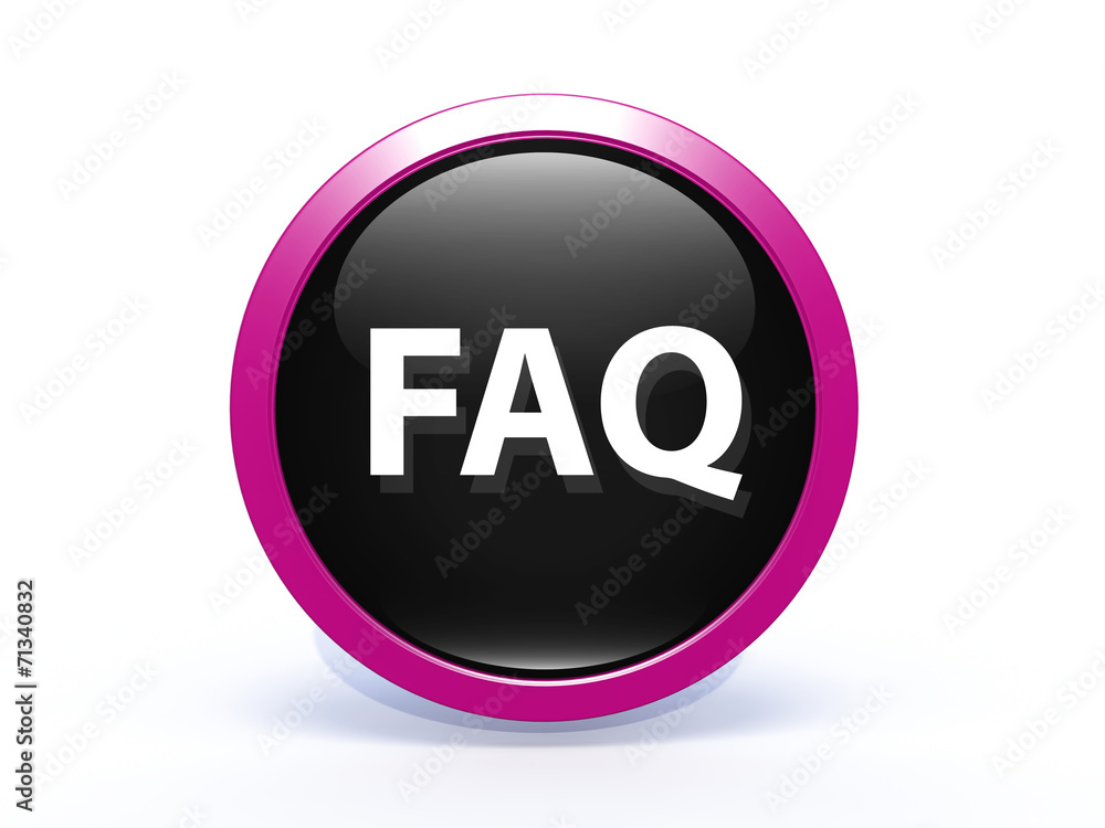 faq circular icon on white background faq circular icon on white background
