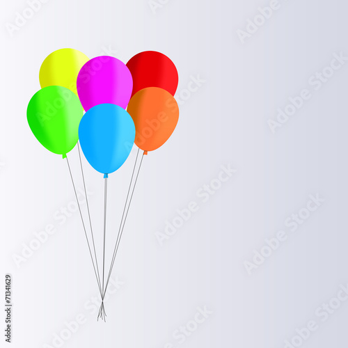 Vector drawing of balloons filled with helium to celebrate.