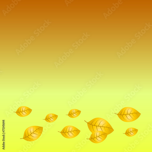 Vector illustration of orange and yellow fallen leaves