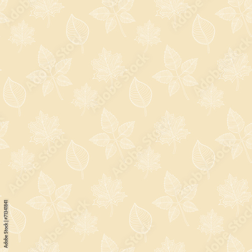 Seamless Autumn pattern on a beige background photo