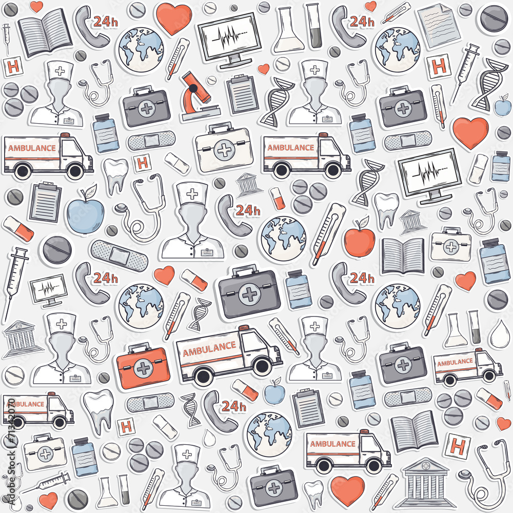 Red,grey,blue Medical pattern. Red,grey,blue Medical pattern.