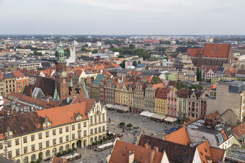 central square of the city of Wroclaw