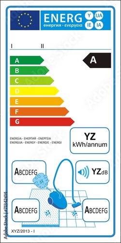 Vacuum cleaners new energy rating graph label