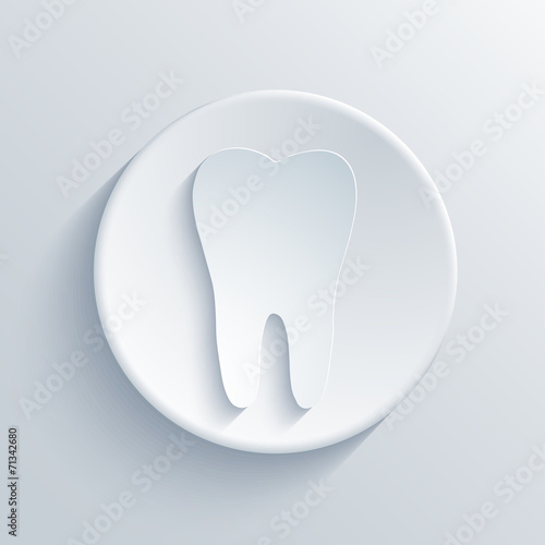 Vector modern tooth light circle icon.