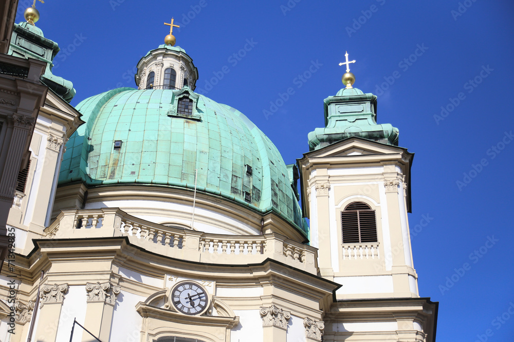 The Peterskirche (St. Peters Church) in Vienna, Austria.