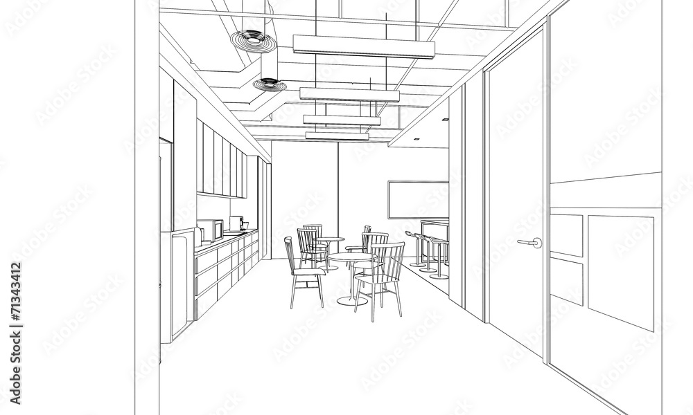 outline sketch of a interior