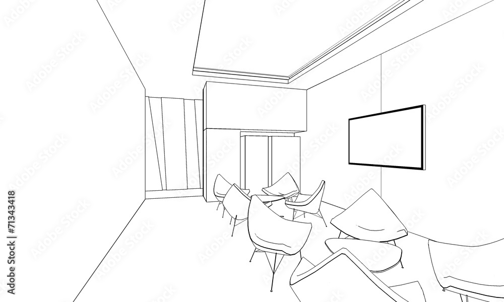 outline sketch of a interior outline sketch of a interior