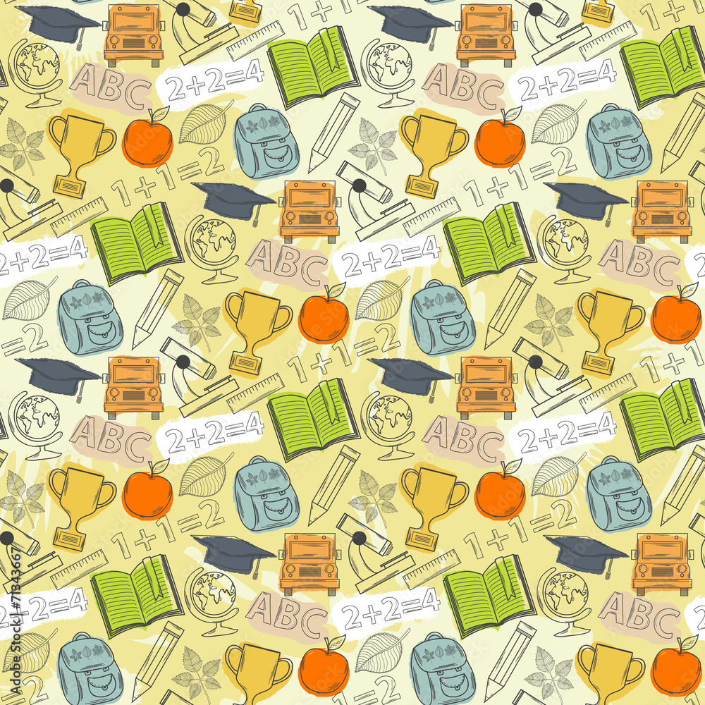 School pattern on blots green School pattern on blots green