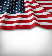 American flag. Copy space