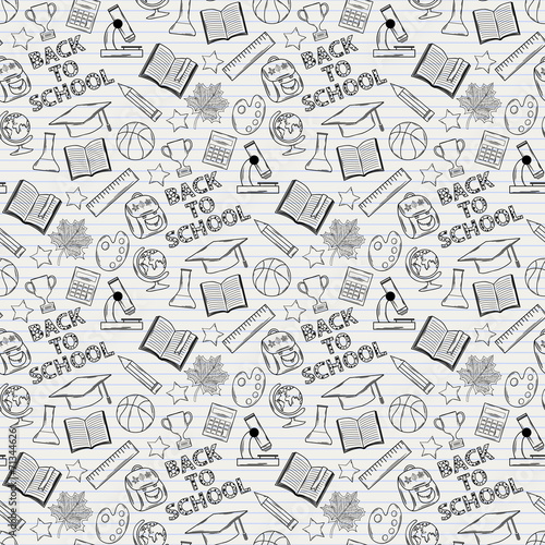 Seamless pattern shcool color black