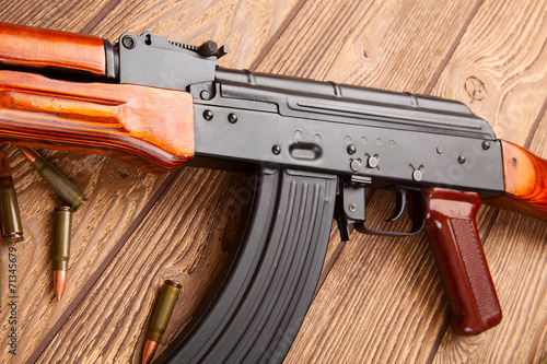 Kalashnikov assault rifles with ammunition