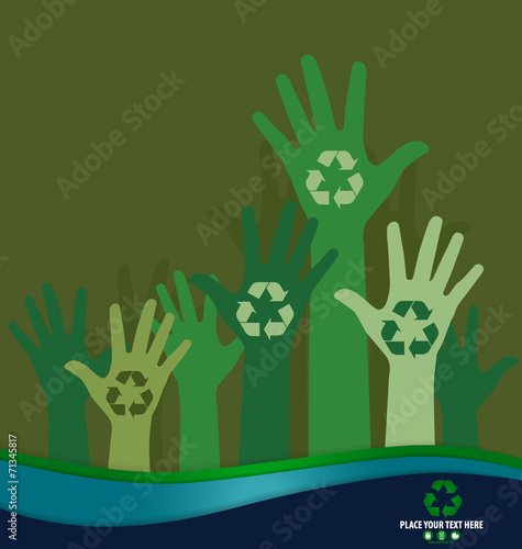 Think green, Ecology concept. Recycle symbol design, vector Illu