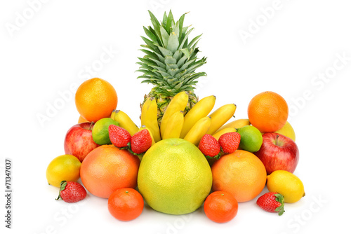 fruit set isolated on a white background