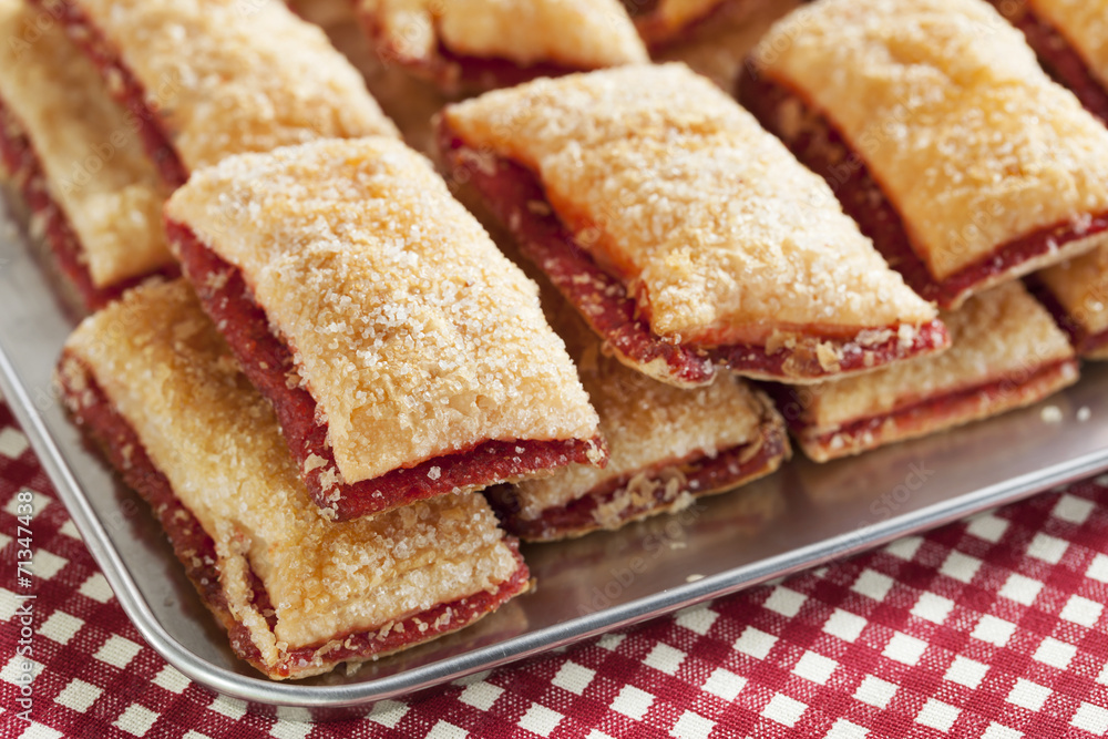baking crispy toast with sugar and strawbery jam baking crispy toast with sugar and strawbery jam