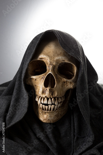 Death skeleton in hood