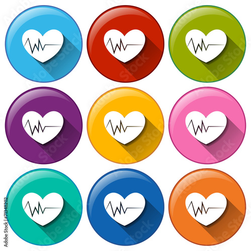 Round icons with hearts