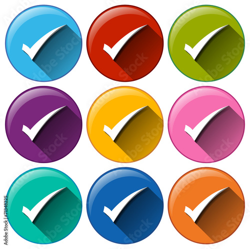 Rounded buttons with check marks