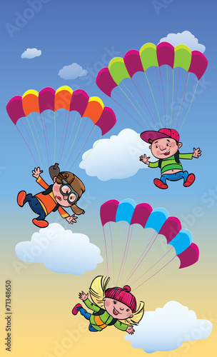parachutists teenagers