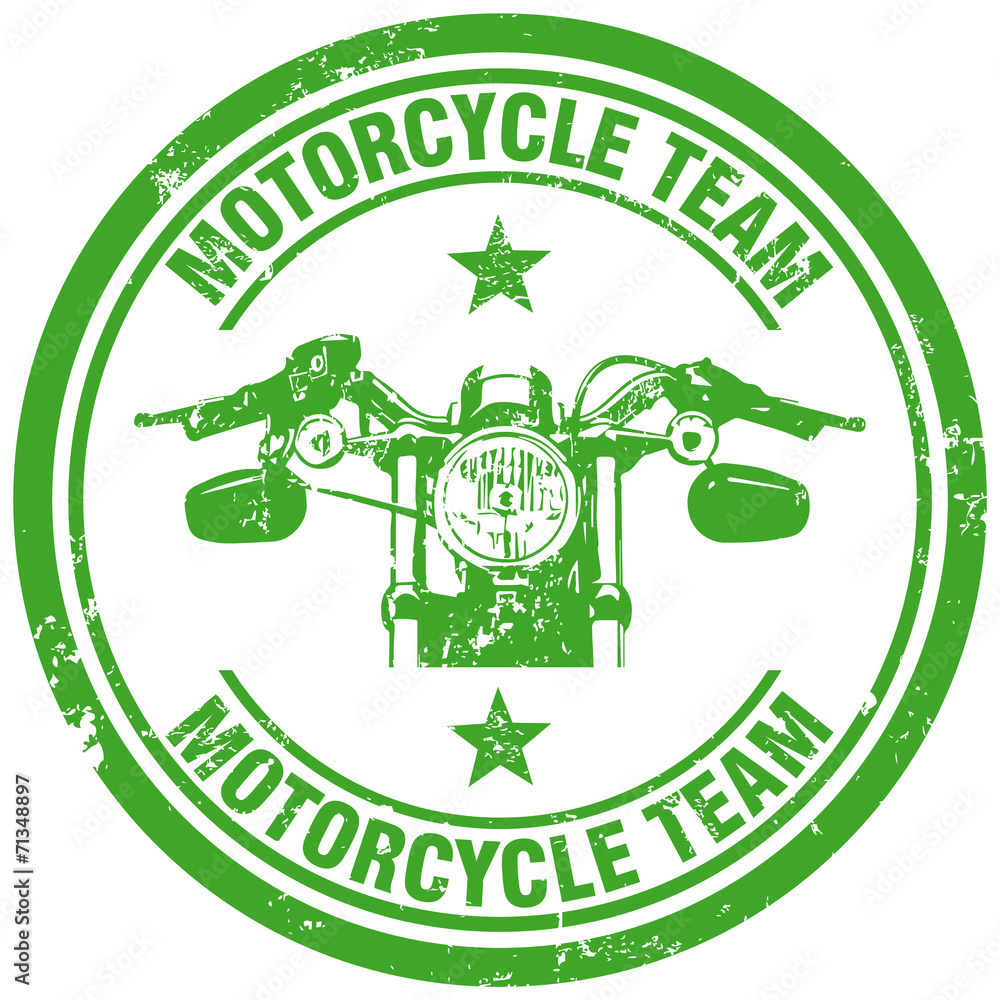 motorcycle team stamp - obrazy, fototapety, plakaty 