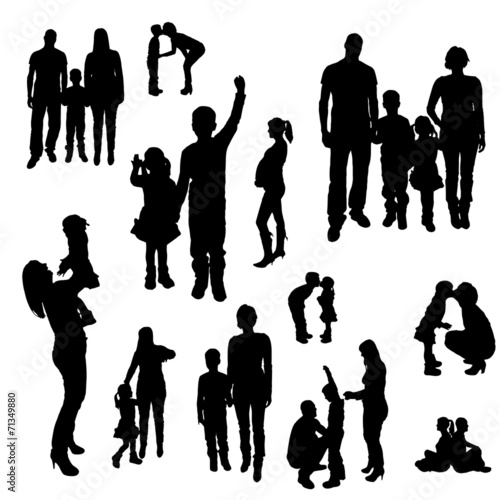 Vector silhouette of family.