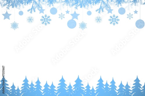 Snow flake frame in blue