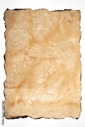 old texture of the paper with burnt edges