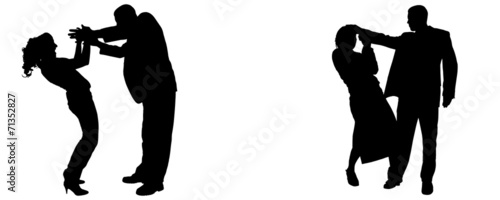 Vector silhouette of people.