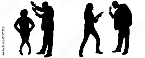 Vector silhouette of people.