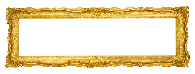 Gold vintage frame isolated on white background