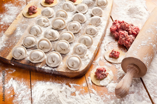 Dumplings. Cooking process.